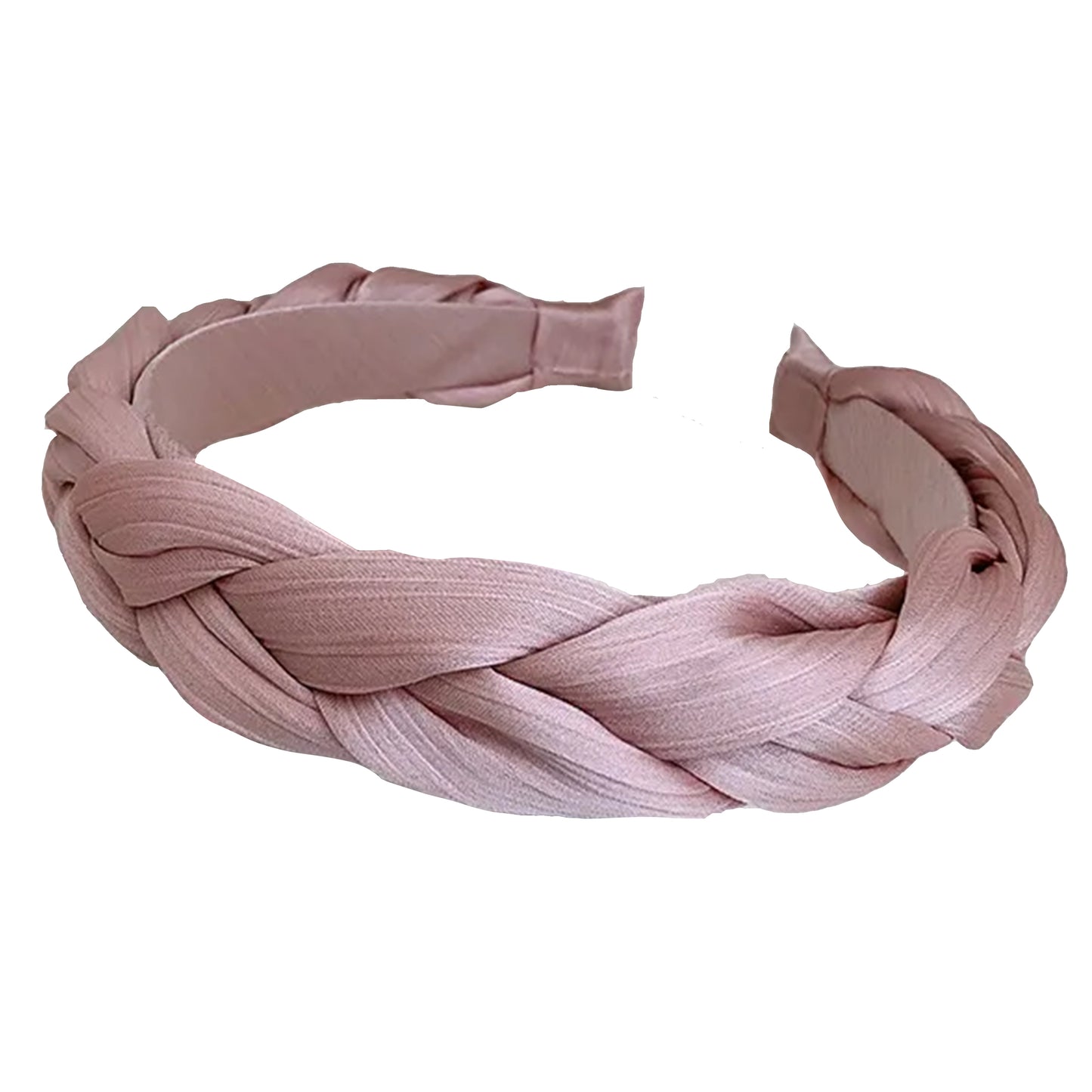 'Olivia' Crepe Braided Headband in Light Pink